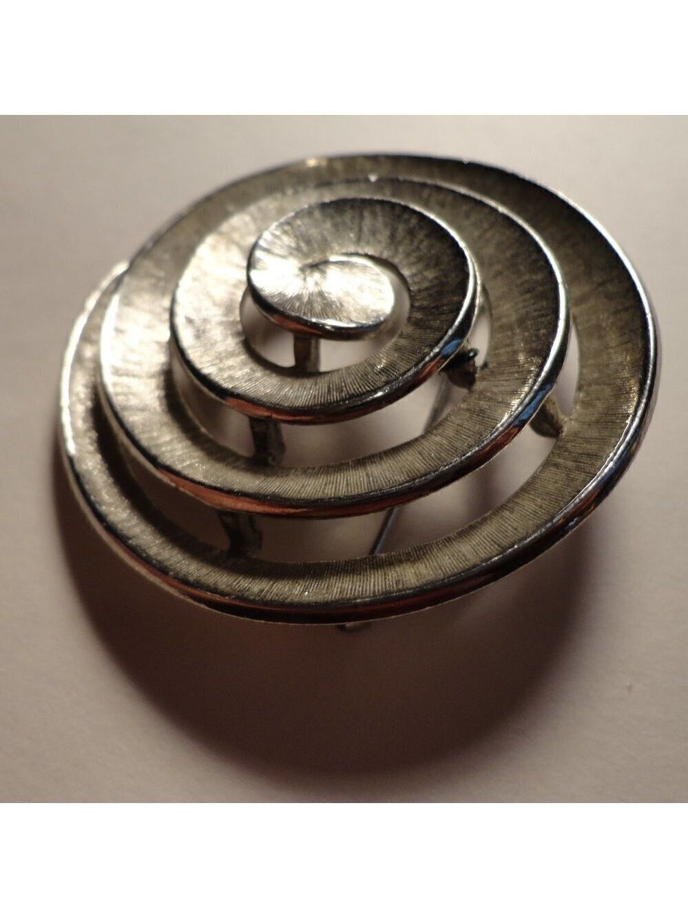 Silver Tone Swirl Brooch